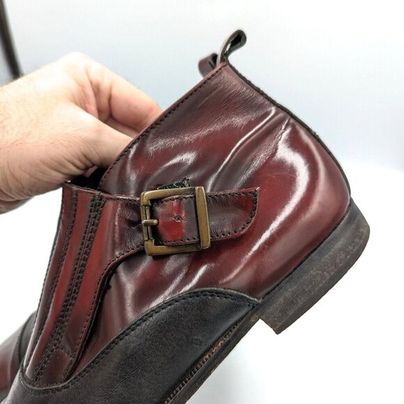 Vintage Stracam Shell Cordovan Oxblood Red Leather Derby Boots Men\'s 10 Italy main image 7